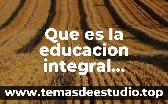 Que es la educacion integral diccionario pedagogico