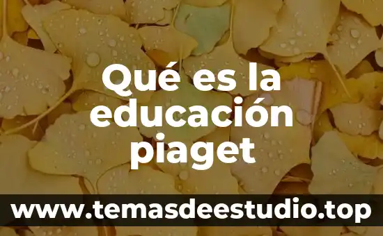 Qué es la educación piaget