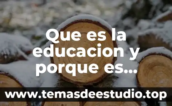 Que es la educacion y porque es importante