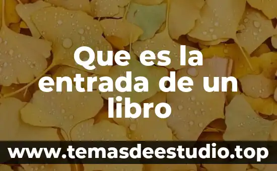 Nombre del libro que es es 5 Que es la entrada de un libro