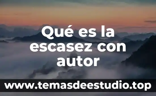 Que es la escasez de recursos en economia 7 Qué es la escasez con autor