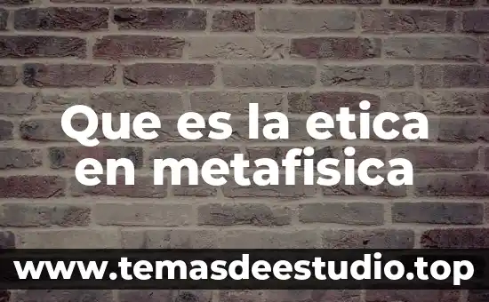 Que es la metafisica y ejemplos 3 Que es la etica en metafisica