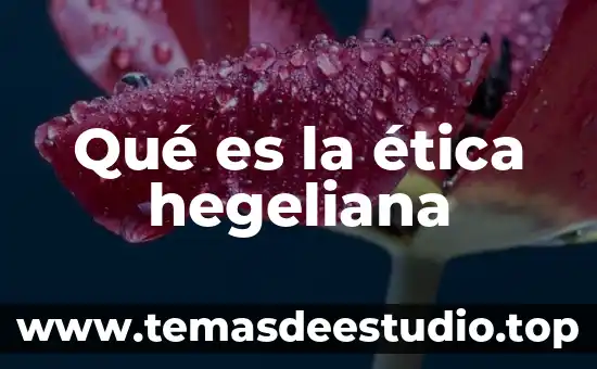 Qué es hegeliana en filosofía 3 Qué es la ética hegeliana