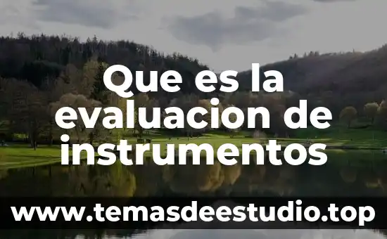 Que es una evaluacion para umas 6 Que es la evaluacion de instrumentos
