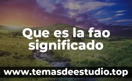 Unicef que es significado 3 Que es la fao significado