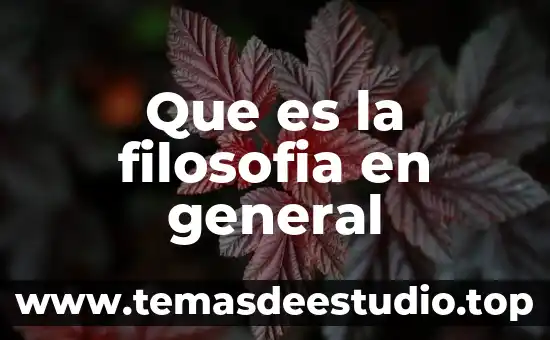 Que es de filosofía 7 Que es la filosofia en general