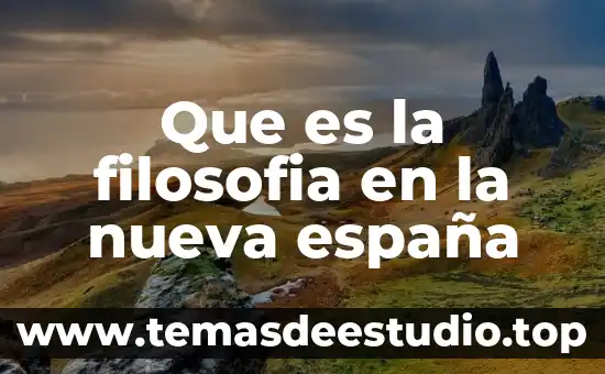 Que es la filosofia en la nueva españa