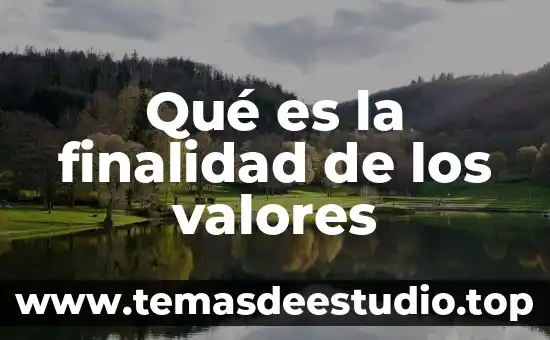 Qué es la finalidad de los valores