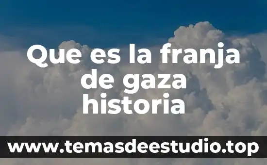 Introducción sobre que es historia para un ensayo 4 Que es la franja de gaza historia