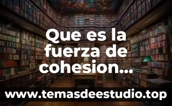 Que es una fuerza de cohesión 4 Que es la fuerza de cohesion univesidad unam