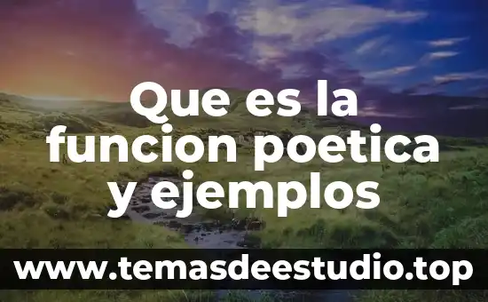 Que es la funcion poetica y ejemplos