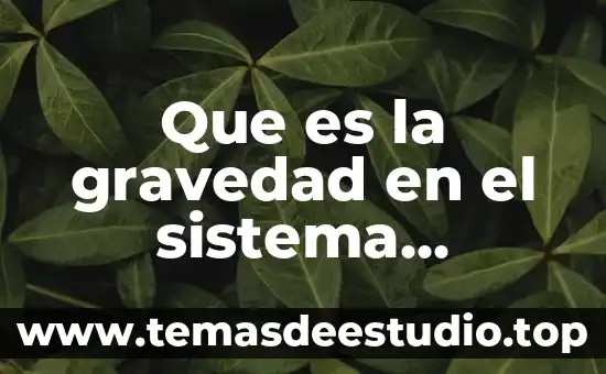 Que es el centro de gravedad del conocimiento 5 Que es la gravedad en el sistema gravitacional de unidades