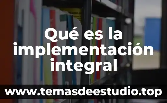 Qué es la tesis integral integradora 4 Qué es la implementación integral