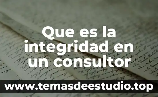 Qué es un consultor administrativo 3 Que es la integridad en un consultor