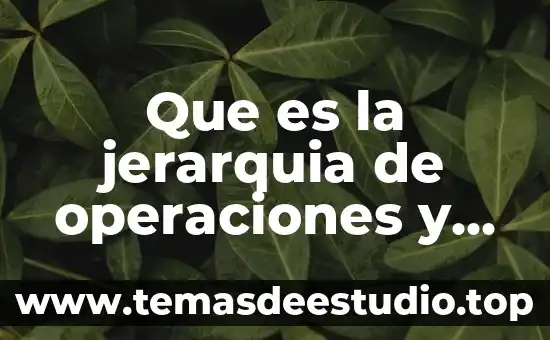 Qué es la jerarquía en ética 5 Que es la jerarquia de operaciones y un ejemplo