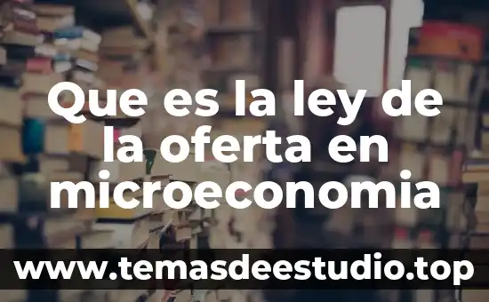 Que es la ley de la oferta en microeconomia