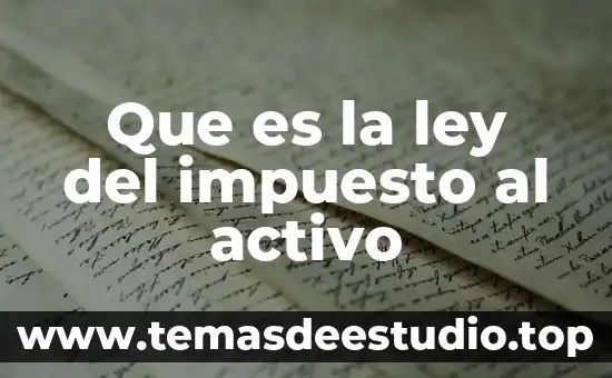 Que es la ley del impuesto al activo