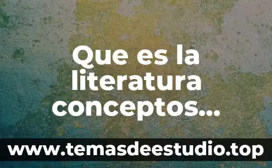 Qué es expresión con diferentes autores 6 Que es la literatura conceptos diferentes