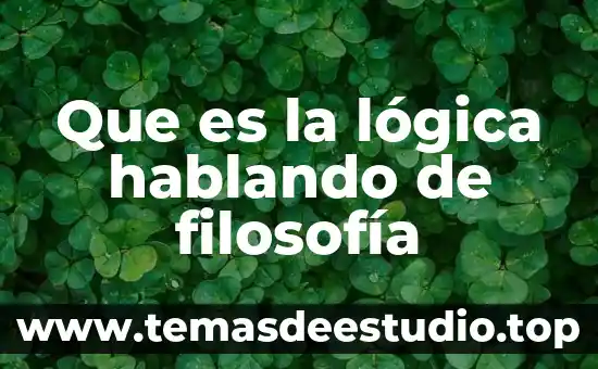 Que es la lógica hablando de filosofía