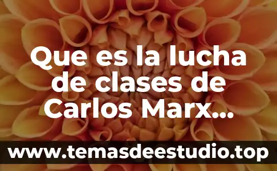Que es la lucha de clases de Carlos Marx concepto