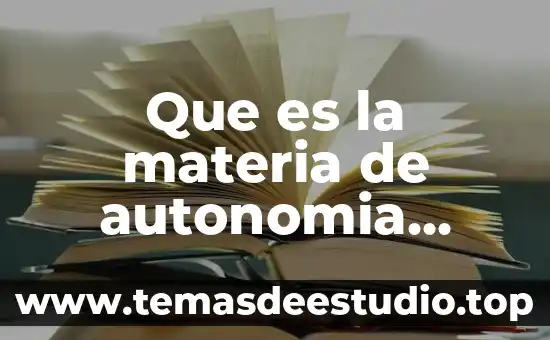 Que es la materia de autonomia curricular en primaria