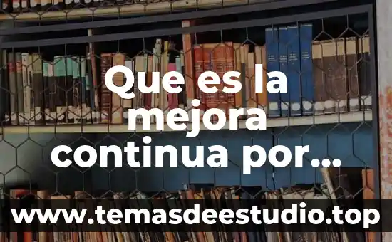 Que es la mejora continua por medio de la calidad