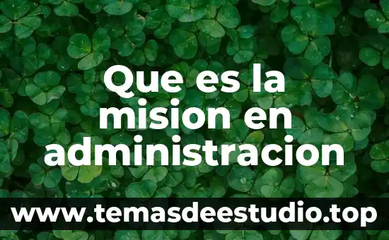 Que es la mision en administracion