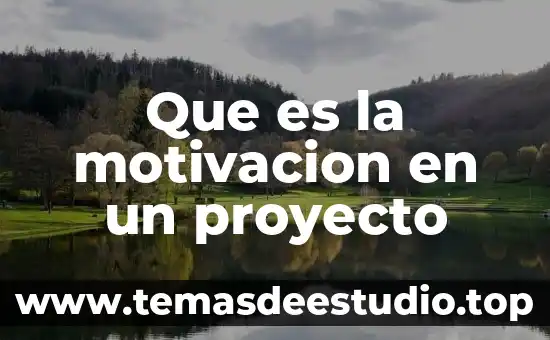 Que es proyecto de danza 5 Que es la motivacion en un proyecto