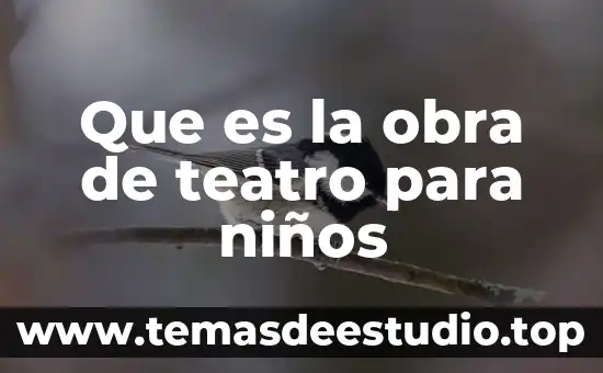Qué es el teatro en el lenguaje artístico 8 Que es la obra de teatro para niños