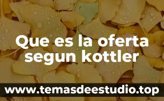 Que es la oferta segun kottler