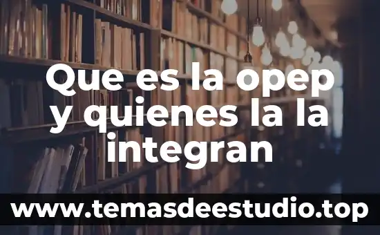 Que es la wtf y quienes la integran 3 Que es la opep y quienes la la integran