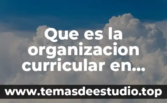 Que es la organizacion curricular en preescolar