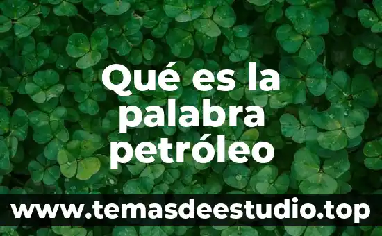 Que es la etimología de la palabra megalítica 4 Qué es la palabra petróleo
