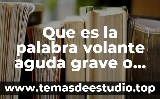 Música que es aguda grave o esdrújula 6 Que es la palabra volante aguda grave o esdrujula
