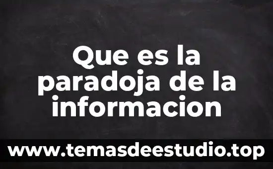 Que es agua minetal 4 Que es la paradoja de la informacion