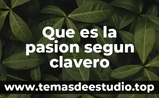 Que es la pasion segun clavero
