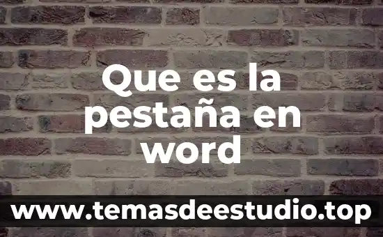 Que es la pestaña de vista en word 5 Que es la pestaña en word