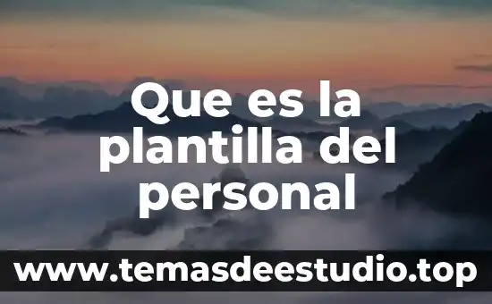 Que es el concepto de titulo 5 Que es la plantilla del personal