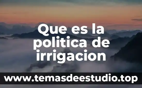 Que es indagar significado 6 Que es la politica de irrigacion