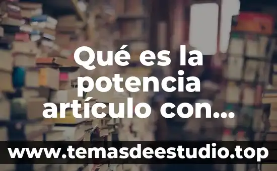 Qué es un artículo constitucional concepto 4 Qué es la potencia artículo con autor