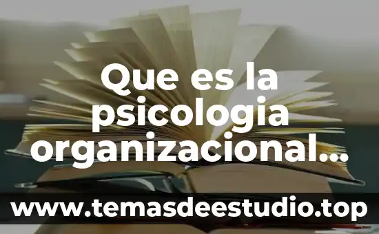 Que es la psicología psicologia y mente 4 Que es la psicologia organizacional redalyc
