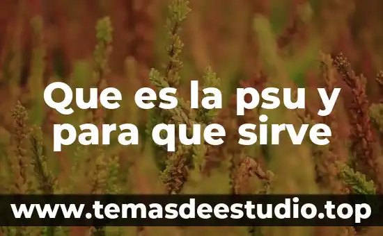 Que es talio y para que sirve 7 Que es la psu y para que sirve