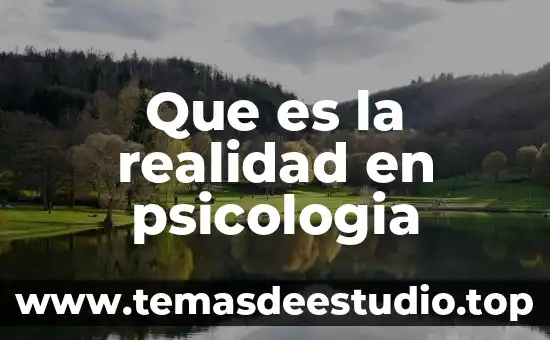 Que es la realidad en psicologia