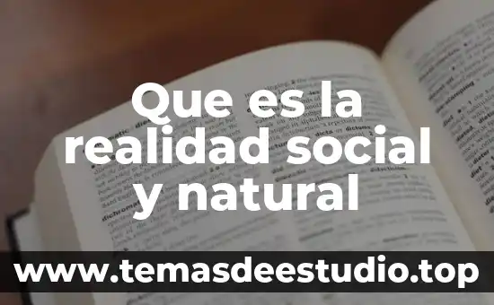 Qué es producción social concepto 4 Que es la realidad social y natural