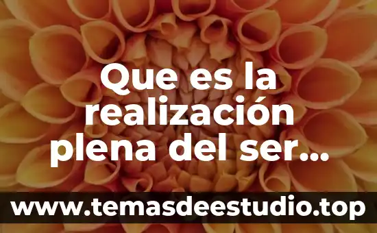 Que es la realización plena del ser humano