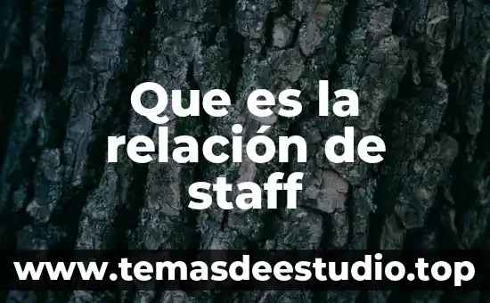 Que es la relación de staff