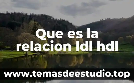 Que es la relacion ldl hdl