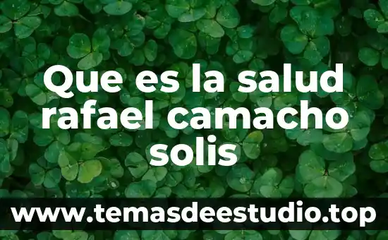 Que es un conflicto en salud mental 3 Que es la salud rafael camacho solis