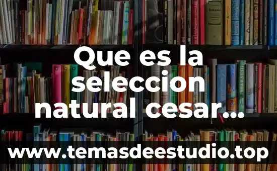 Que es la seleccion natural cesar dopminguez revista ciencias