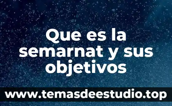 Qué es la ubicación de objetivos 6 Que es la semarnat y sus objetivos